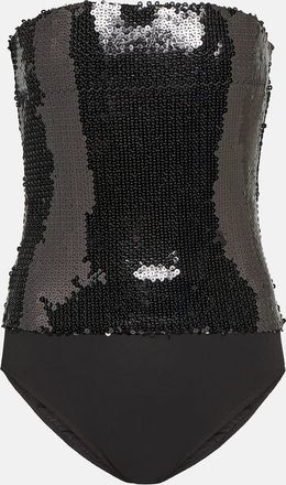 Alexandre Vauthier Sequined strapless bodysuit
