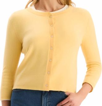 Tyler B&ouml;e Marni Cashmere Long Sleeve Cardigan In Yellow