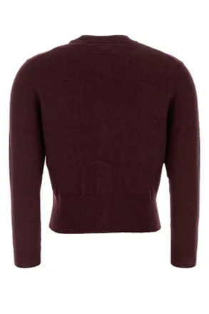 Isabel Marant Womens Grape Cotton Blend Newton Cardigan Burgundy Exterior: Wool Maglieria Sweater