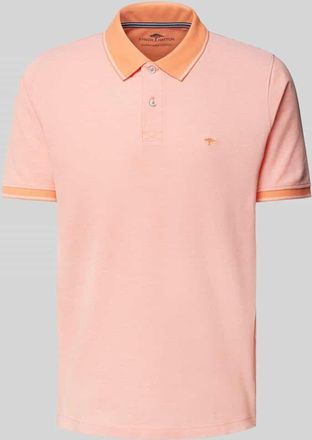 Fynch-Hatton Fynch-Hatton Regular Fit Poloshirt mit Logo-Stitching in Orange, Größe 3XL