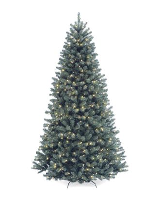 National Tree Company 7ft North Valley Blue Spruce Tree with Clear Lights