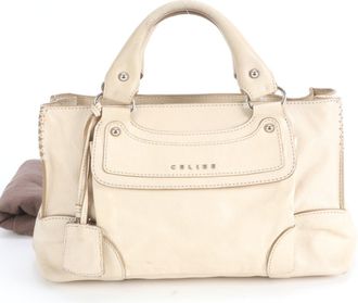 Celine Beige Leather Handbag Tote Bag (Pre-Owned)