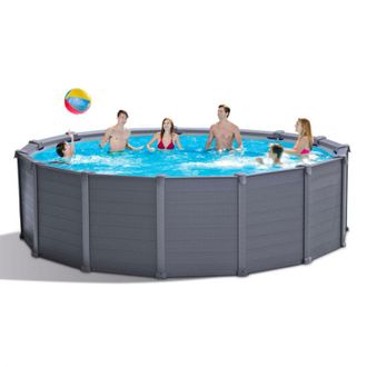 Intex Piscina Elevada Desmontable Con Panel De Grafito 26384 Ex 26382 Redonda 478x124 Cm
