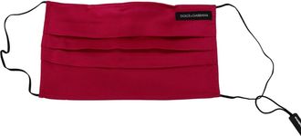 Dolce & Gabbana Red Cotton Pleated Elastic Ear Strap One Size Face Mask Accessory