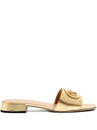 Valentino Garavani 20mm VLogo Signature slides - women - Calf Leather/Calf Leather/Calf Leather - 41 - Gold