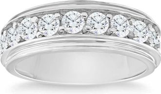 Pompeii3 2Ct Diamond Mens Ring in 10k White or Yellow Gold 10-Stone