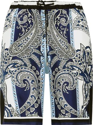 Philipp Plein Silk Shorts Paisley Foulard - Heren - Korte Broeken - Blauw - 4XL - Korte Broeken
