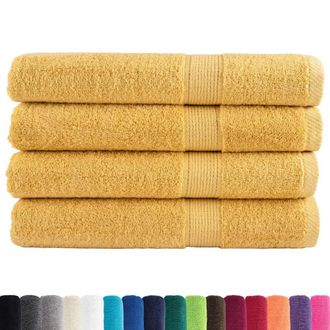 Berkfield Home Premium Towels SOLUND 4pcs Gold 100x200cm 600gsm