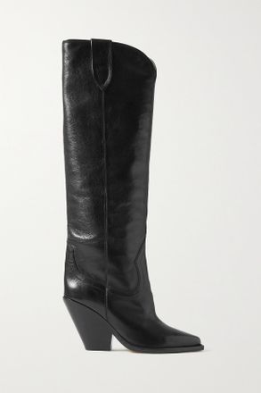 Isabel Marant Lomero Leather Knee Boots - Nero