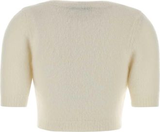 Alessandra Rich Womens Mohair Sweater White Nylon Wool