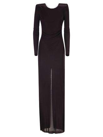 Elisabetta Franchi Red Carpet Dress In Shiny Viscose Jersey