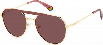 Polaroid Womens PLD 6211 57 S45 Sunglasses - Gold - One Size