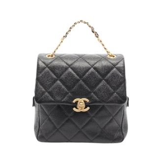 Chanel Pre-owned Matelasse Caviar Leren Rugzak - Dames - Pre-owned - Zwart - Maat: ONE Size Leer
