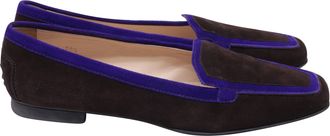 Tod's Tods Square-Toe Loafers in Brown Suede