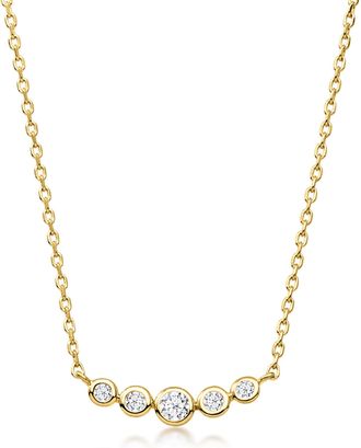Ross-Simons Bezel-Set Lab-Grown Diamond Necklace in 18kt Gold Over Sterling