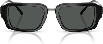 Diesel 52mm Rectangular Sunglasses in Bilayer Black /Dark Grey at Nordstrom