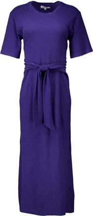 Xirena Blouse Jurk Marineblauw - Dames - Maxi kleedjes - Blauw - S - Katoen - Kleedjes