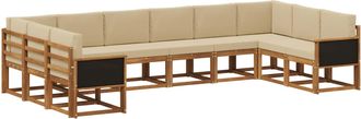 vidaXL Conjunto De Sof&aacute;s De Exterior 10 Uds. Natural Y Beige Vidaxl