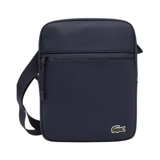 Lacoste Medium Piqu&eacute; Messenger Bag - Heren - Tassen - Blauw - Maat: ONE Size Piqu&eacute;