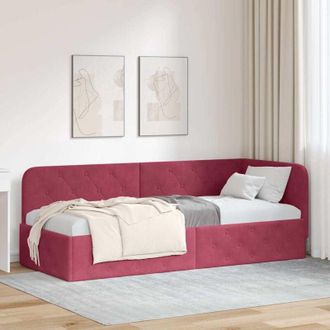 vidaXL Estructura De Cama En Esquina Rosa 80 X 200 Cm Terciopelo