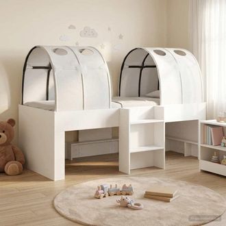 vidaXL Vidaxl Letto Alto Per Bambini Con Tunnel 3 Pz Bianco