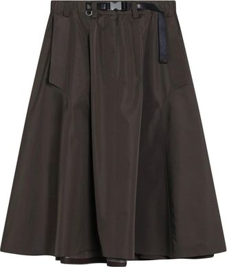 Prada Midi Skirts, female, Green, Size: 2XS Technical Fabric Circle Skirt