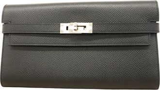 Herm&egrave;s Black Epsom Leather Long Wallet (Bi-Fold) (Pre-Owned)