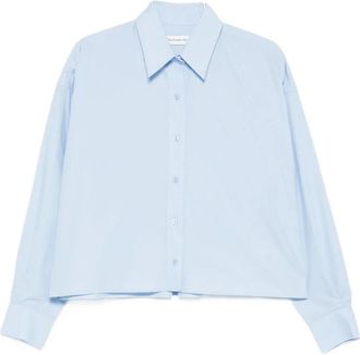 Frankie Shop Arlen Boxy Shirt - Dames - Overhemden - Blauw - L - Katoen - Overhemden