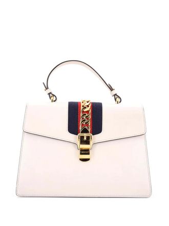 Gucci Sylvie Top Handle Bag Leather Medium satchel - White
