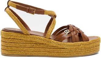 Valentino Bribri 45 Leather Espadrille Wedges - Brown - 39 (IT39 / UK6)
