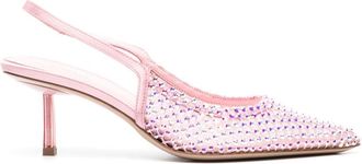 Le Silla Gilda 60mm slingback pumps - women - Calf Leather/Calf Leather/Rubber/Fabric/Polyester/Satin - 36 - Pink