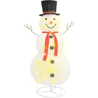 vidaXL Mu&ntilde;eco De Nieve De Navidad Con Luces Led Tela Lujosa 180 Cm Vidaxl