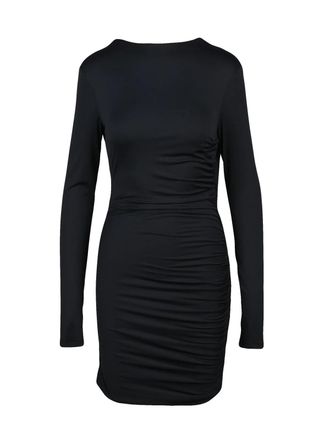 Aniye By Close-Fitting Black Lycra Mini Dress With Corset Detail