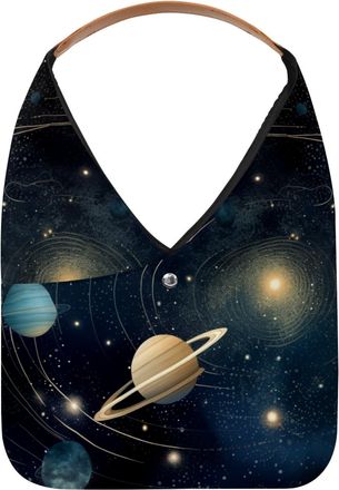 Generic Universe Starry Sky Planet Reusable Lightweight Grocery Bags - Foldable Into Compact Pouch, Washable & Sturdy, Multipurpose for Shopping and Travel