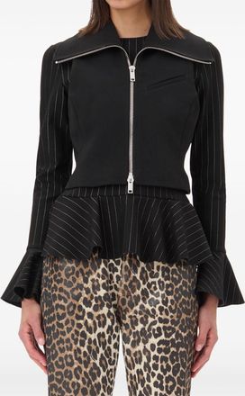 Ganni Womens Zipped Vest - Black Recycled Material - Size EU 36 (Womens)