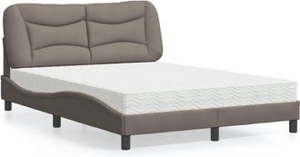 vidaXL Vidaxl - Cama Con Colch&oacute;n Tela Gris Taupe 120x200 Cm