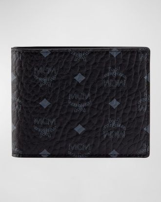 MCM Mens Visetos Monogram Flap Wallet
