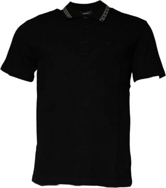 Versace Zwarte Greca Polo Shirt - Heren - Polos - Zwart - XL - Tops