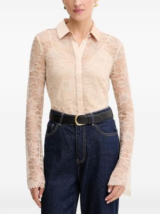Guess Co lace long-sleeve blouse - Neutrals