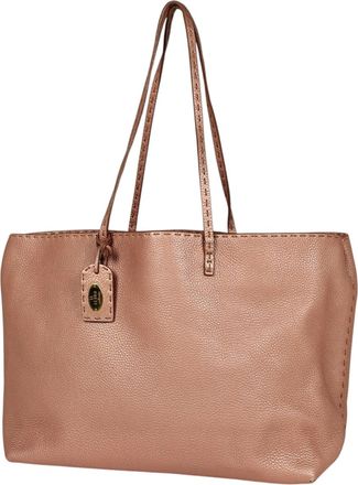 Fendi Selleria Pink Leather Tote Bag (Pre-Owned)