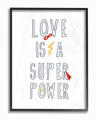 Stupell Industries Love Is A Superpower Cape And Mask By Daphne Polselli Framed Art