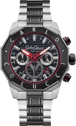 Carlo Colucci Rond Roestvrij Stalen Horloge - Heren - Horloges - Grijs - ONE Size - Accessoires