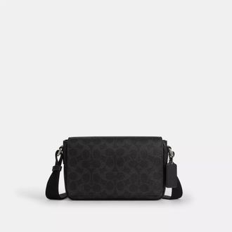 Coach Jack Small Flap Crossbody Bag In Signature Canvas