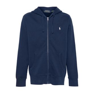 Polo Ralph Lauren Sweatshirt met lange mouwen - Heren - Vesten met rits - Blauw - S - Katoen - Hoodies & sweatvesten