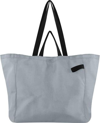 Generic Greyish Blue pattern Reusable Canvas Tote Bag, Heavy Duty Grocery Shopping Bag with Hard Bottom Double Handles Large Capacity Work Groceries Travel