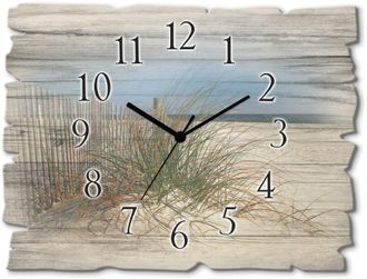 Artland Wanduhr »Schöne Sanddüne mit Gräsern und Zaun« wahlweise mit Quarz- oder Funkuhrwerk, lautlos ohne Tickgeräusche