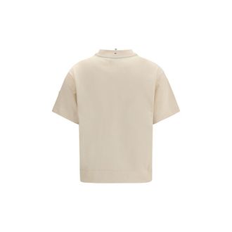 Moncler Logo-Print Cotton T-Shirt - Beige