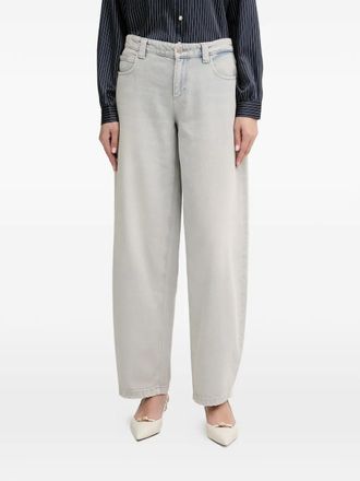 Guess Co logo-detail cotton jeans - women - Cotton - 26/32 - Grey