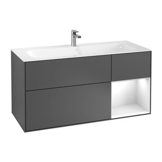 Villeroy & Boch Villeroy&boch - Finion, Muebles De Ba&ntilde;o, 1196 X 591 X 498 Mm, Angular, Con Estanter&iacute;a (iluminada), Modelo Suspendido, En Madera, Iluminaci&oacute;n Led, 1x L