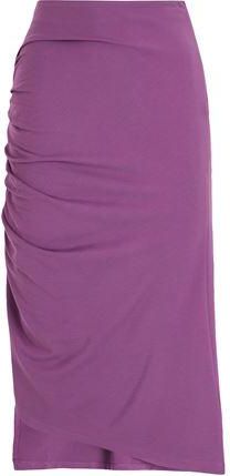 8 by YOOX VISCOSE MIDI SKIRT W/ SIDE GATHERING & SPLIT
